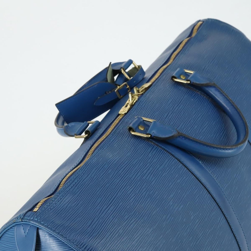 Louis Vuitton Keepall Bag Epi Leather Blue Leather Travel Bag