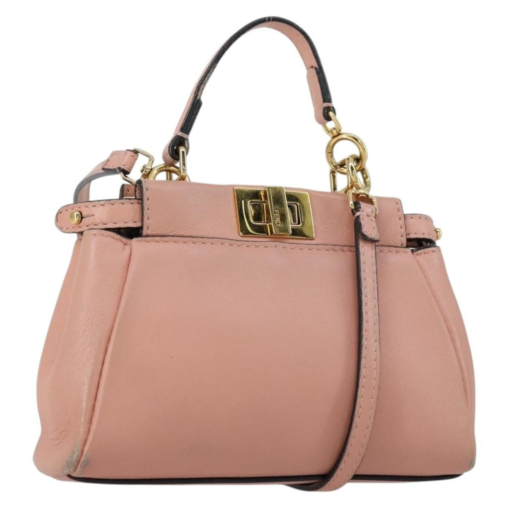 Fendi Peekaboo Bag Leather Pink Leather Handbag