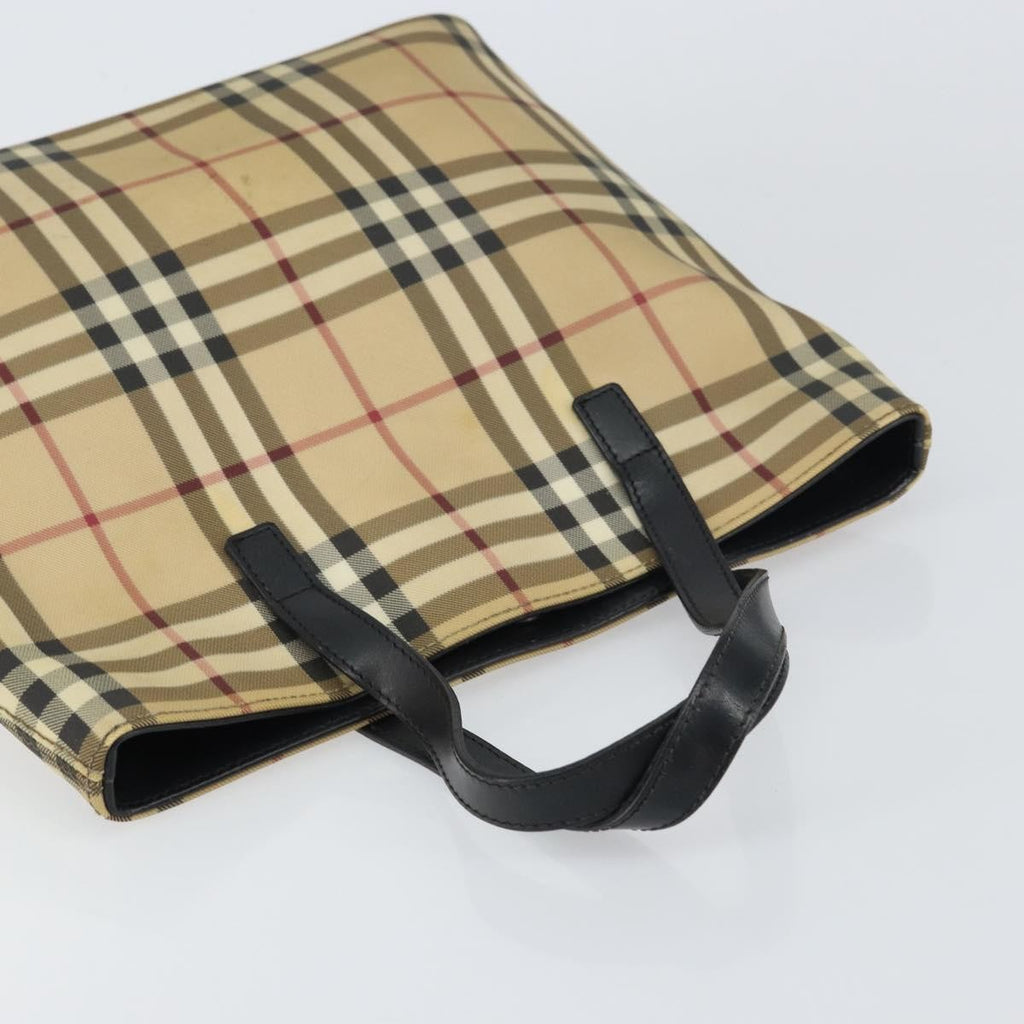 Burberry Nova Check Tote Canvas Check Pattern Beige Canvas Tote Bag