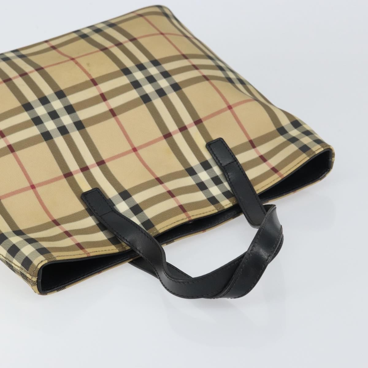 Burberry Nova Check Tote Canvas Check Pattern Beige Canvas Tote Bag