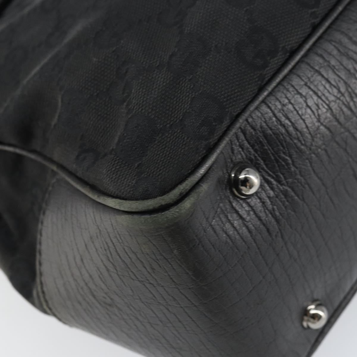 Gucci Bamboo Tote Bag Canvas Black Canvas Tote Bag Bag (Pre-Owned)