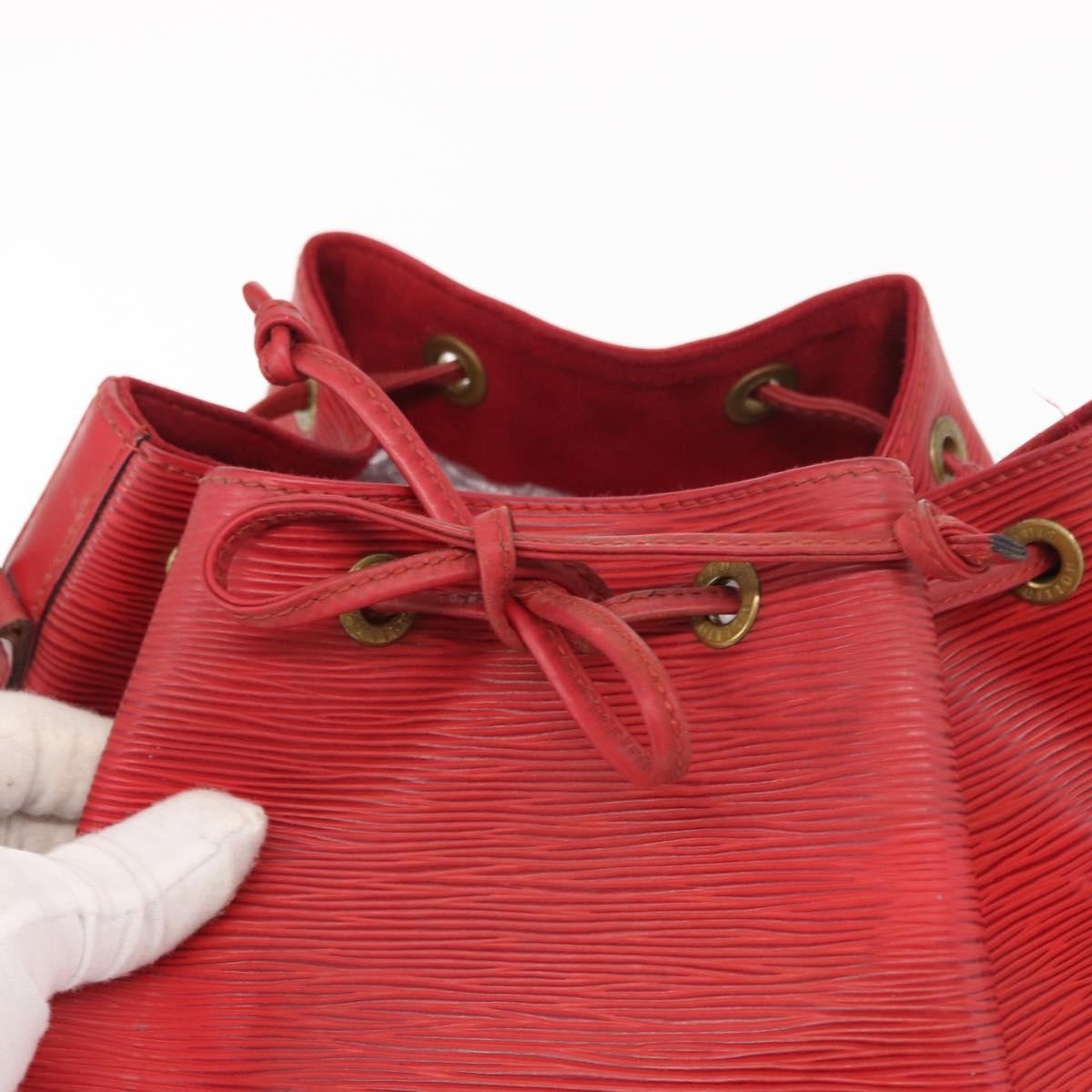 Louis Vuitton Petit Noe Handbag Epi Leather Red Leather Shoulder Bag
