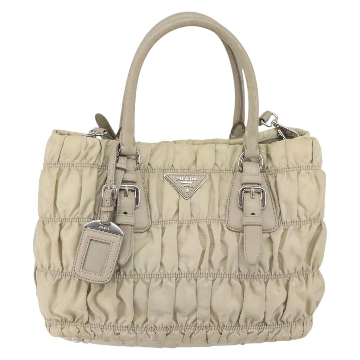 Prada Gaufre Convertible Tote Tessuto Beige Nylon Tote Bag Bag