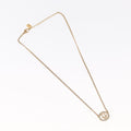 Christian Dior Vintage Logo Round Pendant Necklace Metal And Crystals Gold Metal Necklace Jewelry (Pre-Owned)