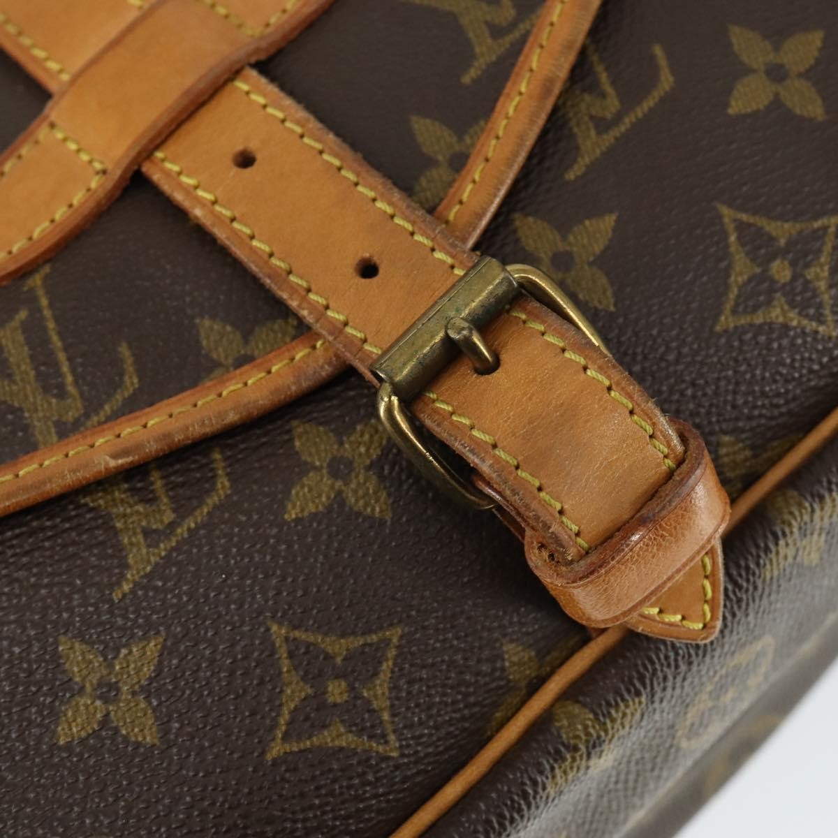 Louis Vuitton Saumur Handbag Monogram Canvas Brown Canvas Shoulder Bag