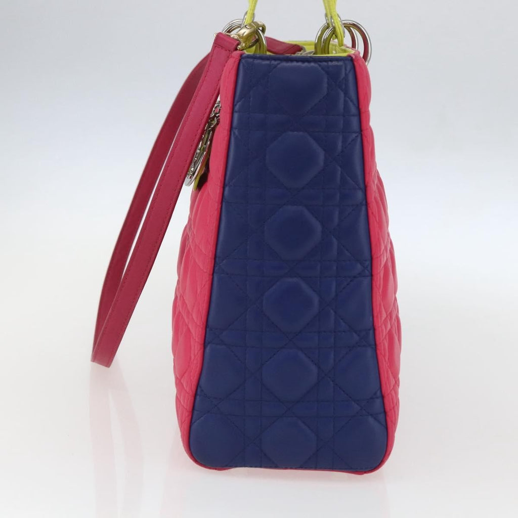 Christian Dior Lady Cannage Matelassé Pink Leather Tote Bag Bag (Pre-Owned)
