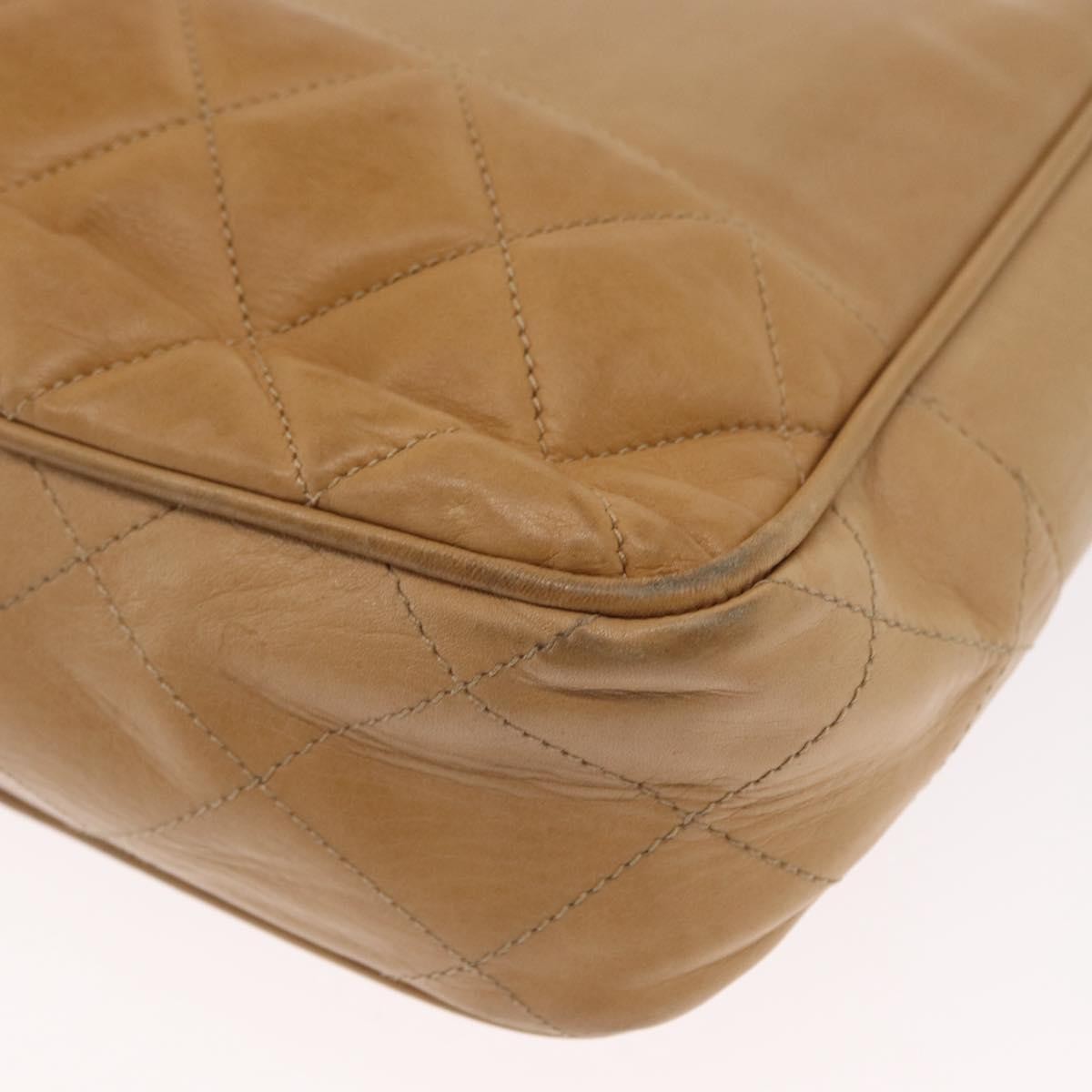 Chanel Vintage Shopping Tote Lambskin Beige Leather Tote Bag Bag