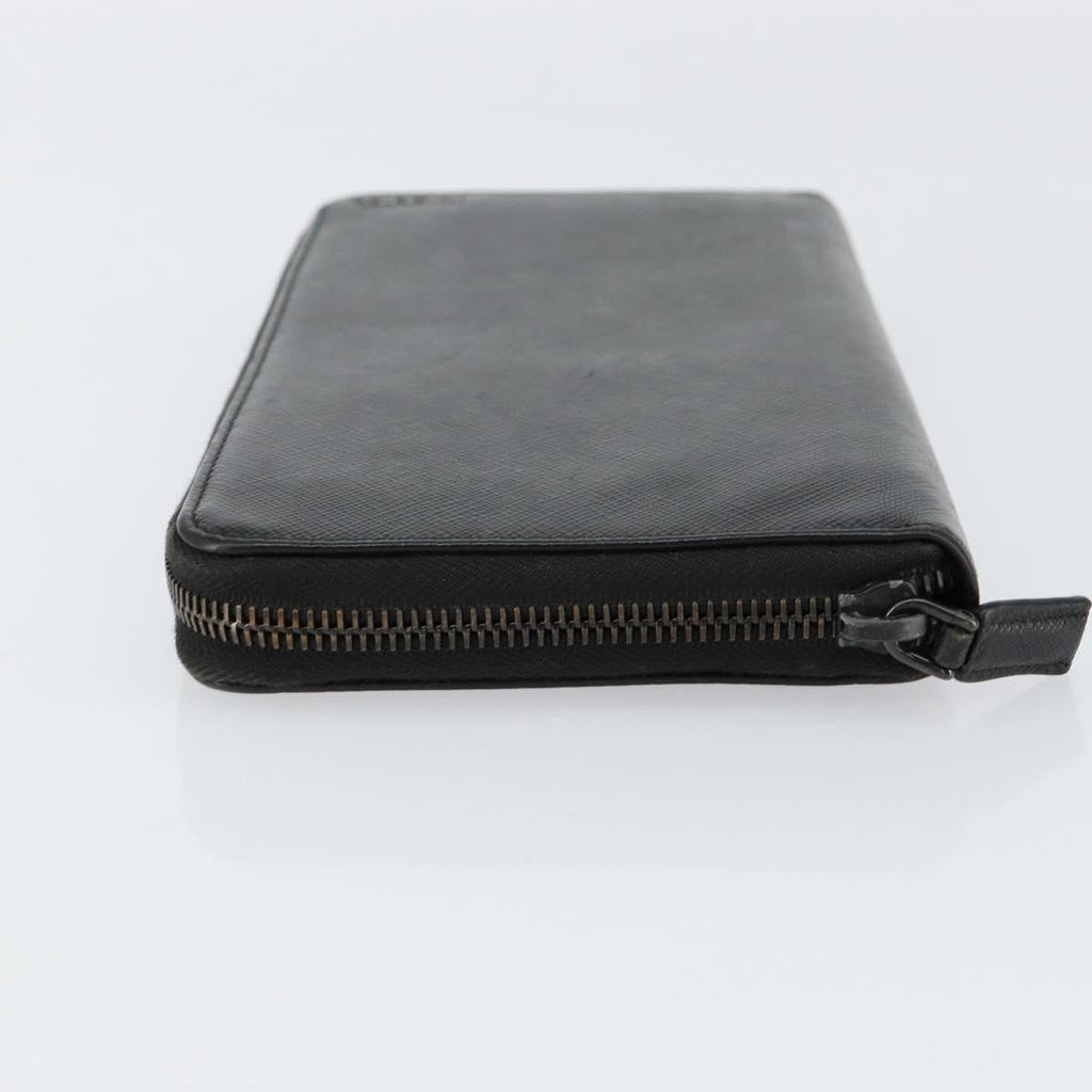 Prada Saffiano Wallet Leather Black Leather Wallets Accessory
