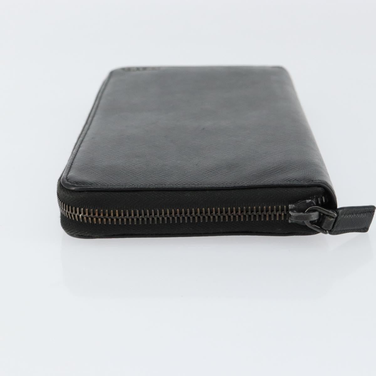 Prada Saffiano Wallet Leather Black Leather Wallets Accessory