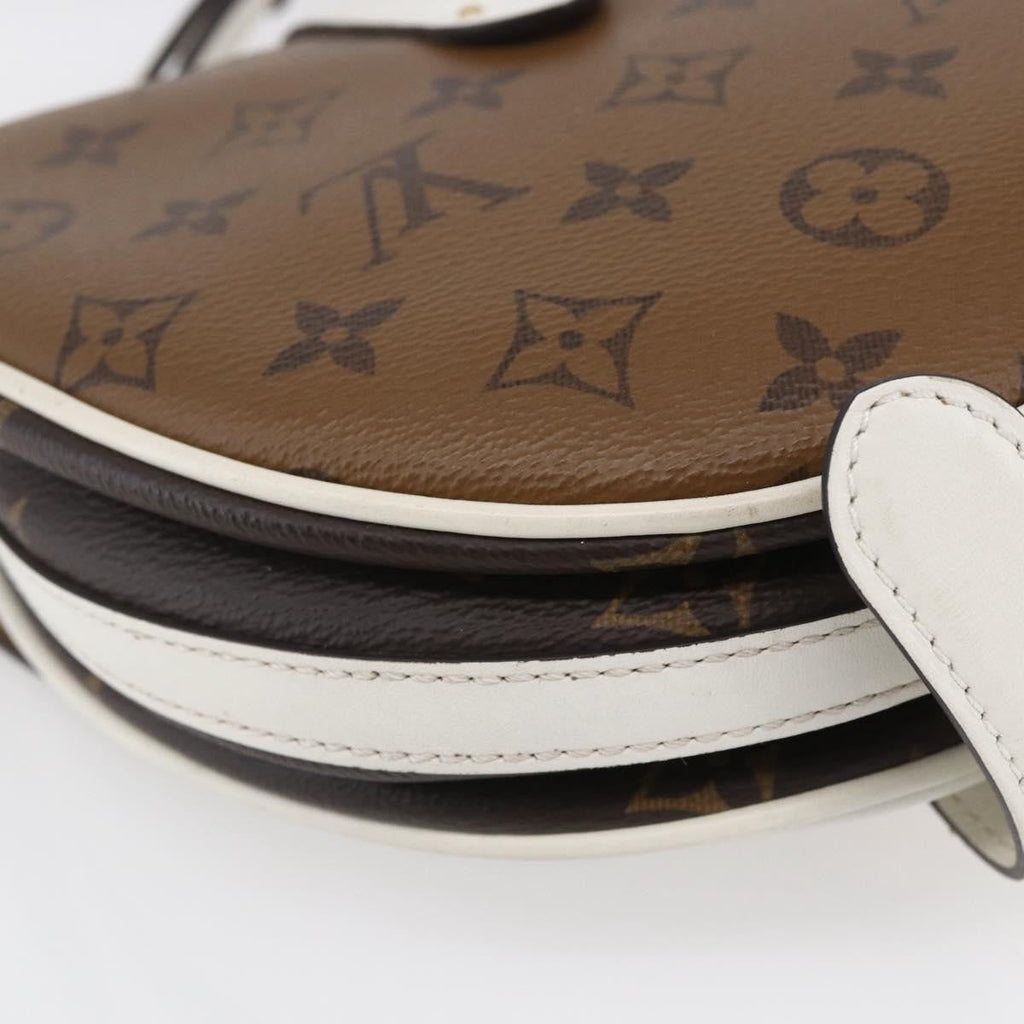 Louis Vuitton Chantilly Lock Handbag Reverse Monogram Canvas And Leather White Leather Shoulder Bag