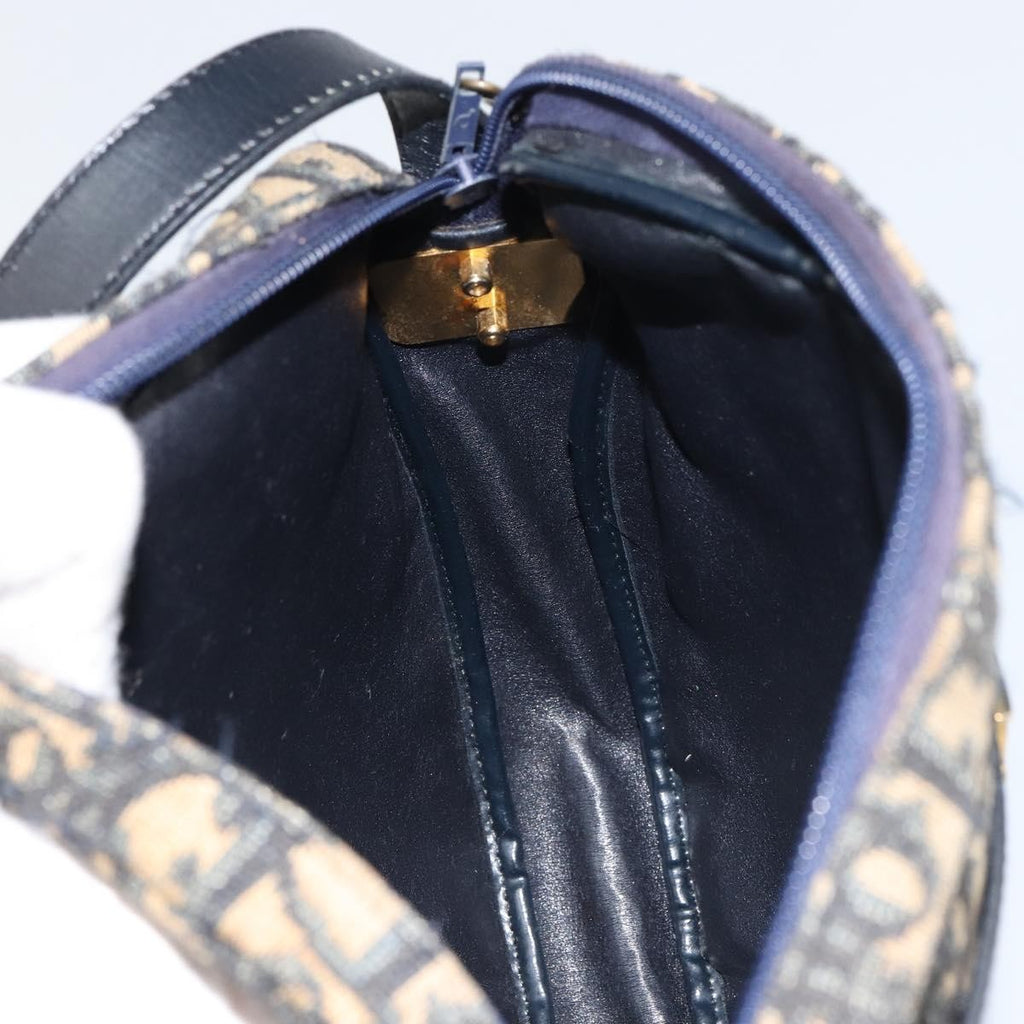 Christian Dior Vintage Trotter Shoulder Bag Canvas Navy Canvas Shoulder Bag Bag (Pre-Owned)