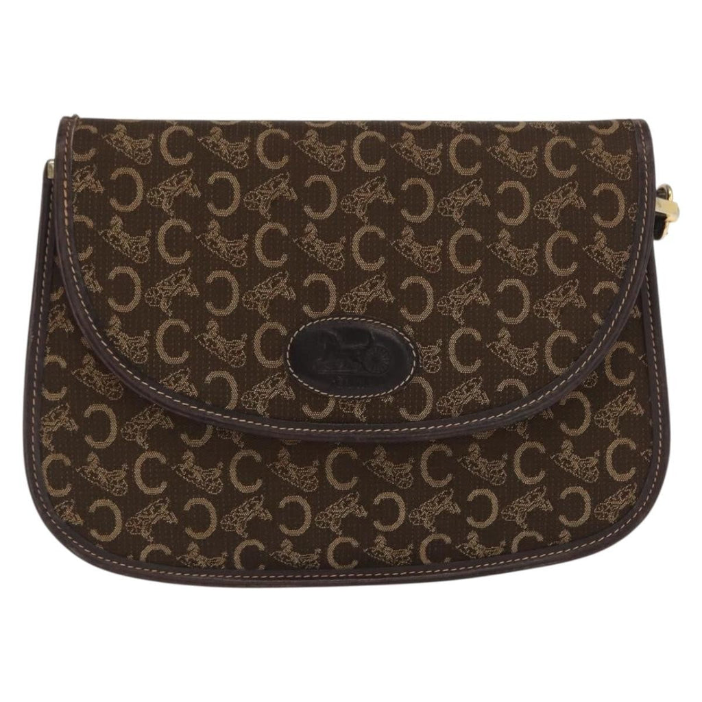 Celine C Sulky Shoulder Bag Canvas Brown Canvas Shoulder Bag Bag