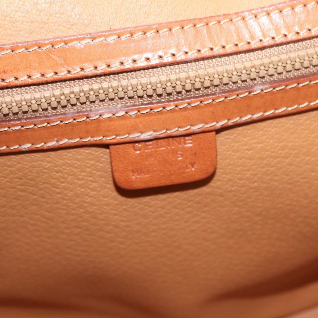 Celine Vintage Macadam Handbag Canvas And Leather Brown Canvas Handbag