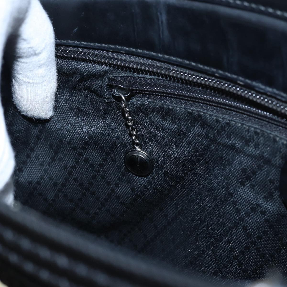 Gucci Vintage Bamboo Handle Bag Nylon Black Nylon Tote Bag Bag (Pre-Owned)