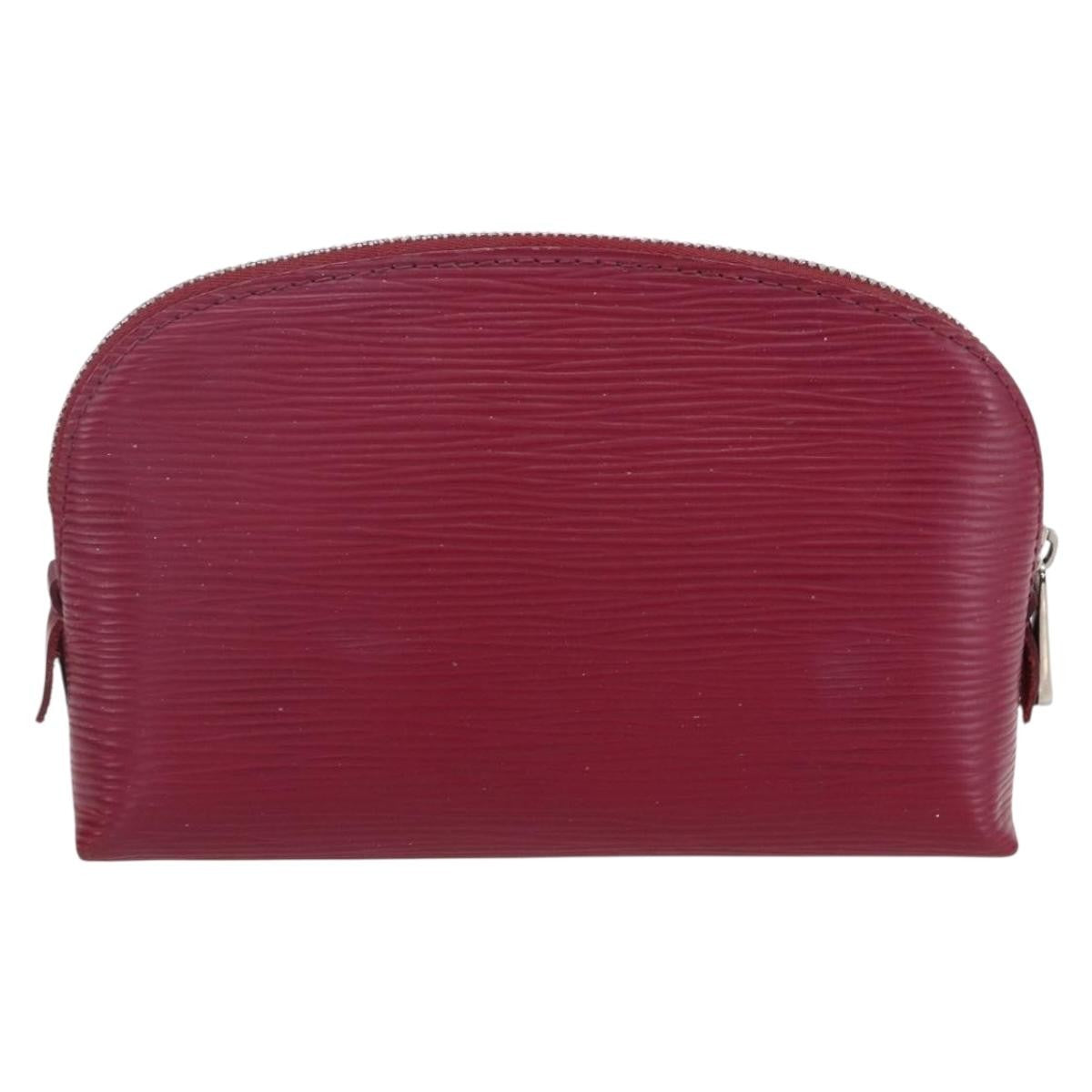 Louis Vuitton Cosmetic Pouch Epi Leather Burgundy Leather Clutche & Pouche Bag
