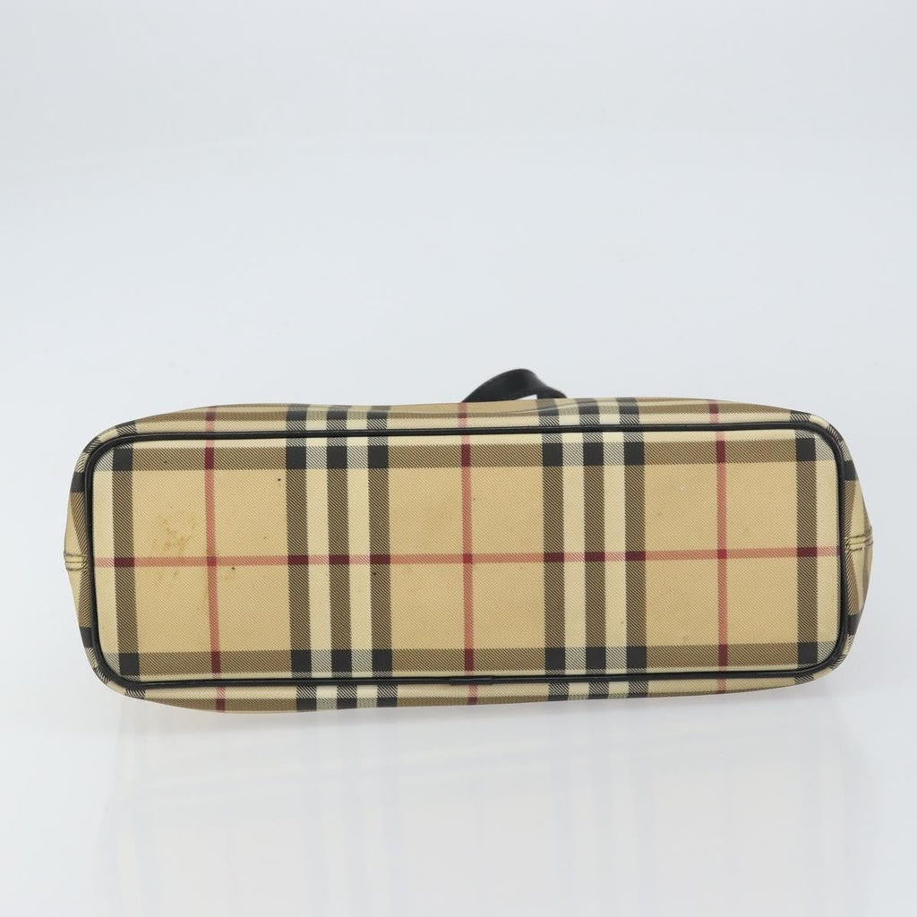 Burberry Nova Check Tote Canvas Check Pattern Beige Canvas Tote Bag