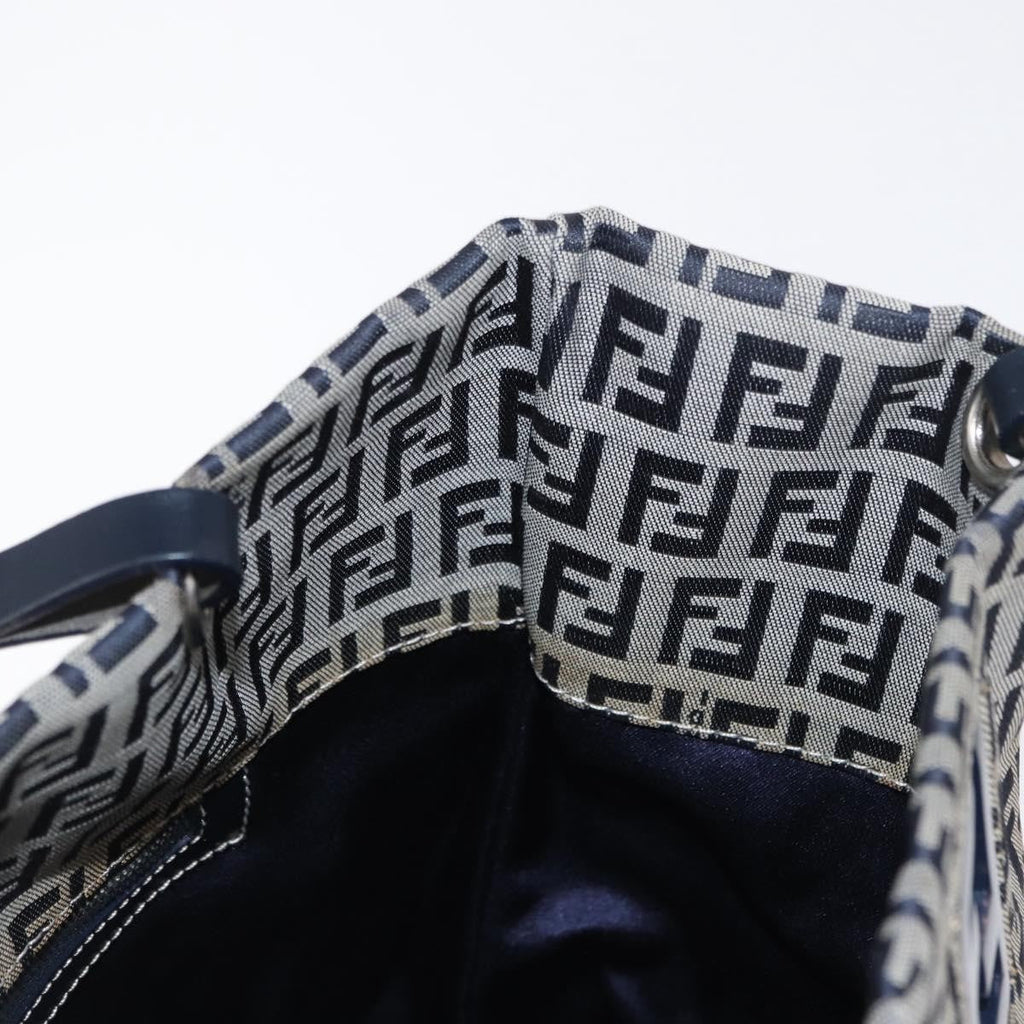 Fendi Shopping Tote Zucchino Canvas Navy Canvas Tote Bag Bag