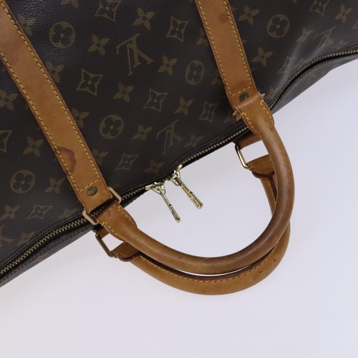 Louis Vuitton Keepall Bandouliere Bag Monogram Canvas Brown Canvas Travel Bag