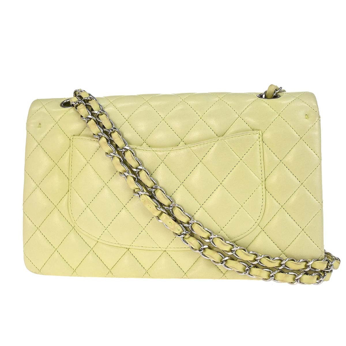 Chanel Timeless - Classic Double Flap Bag Quilted Lambskin Green Leather Shoulder Bag Bag
