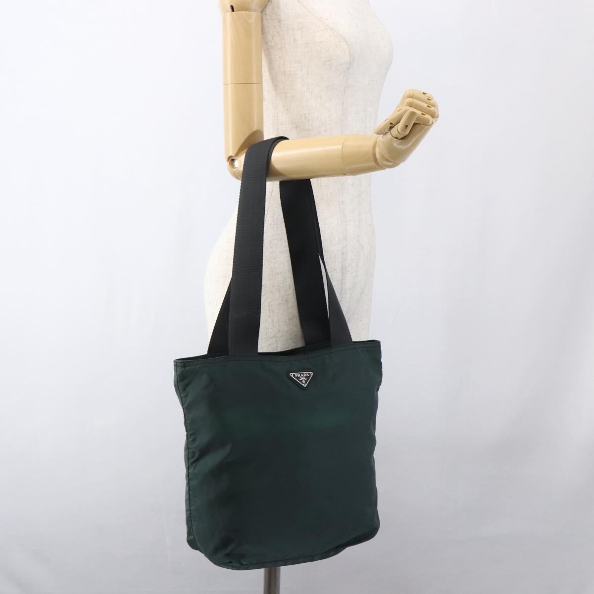 Prada Vintage Zip Tote Tessuto Green Nylon Tote Bag Bag