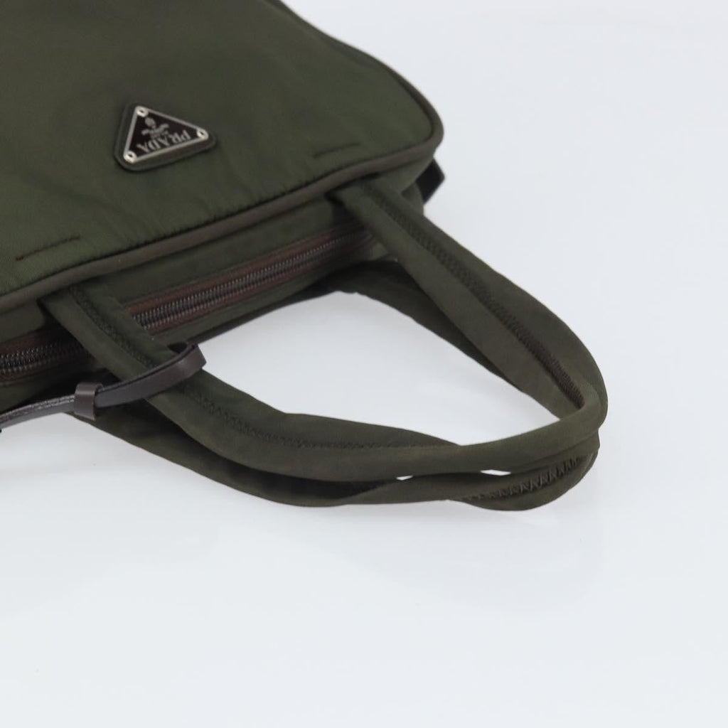 Prada Zip Around Tote Tessuto Khaki Nylon Handbag
