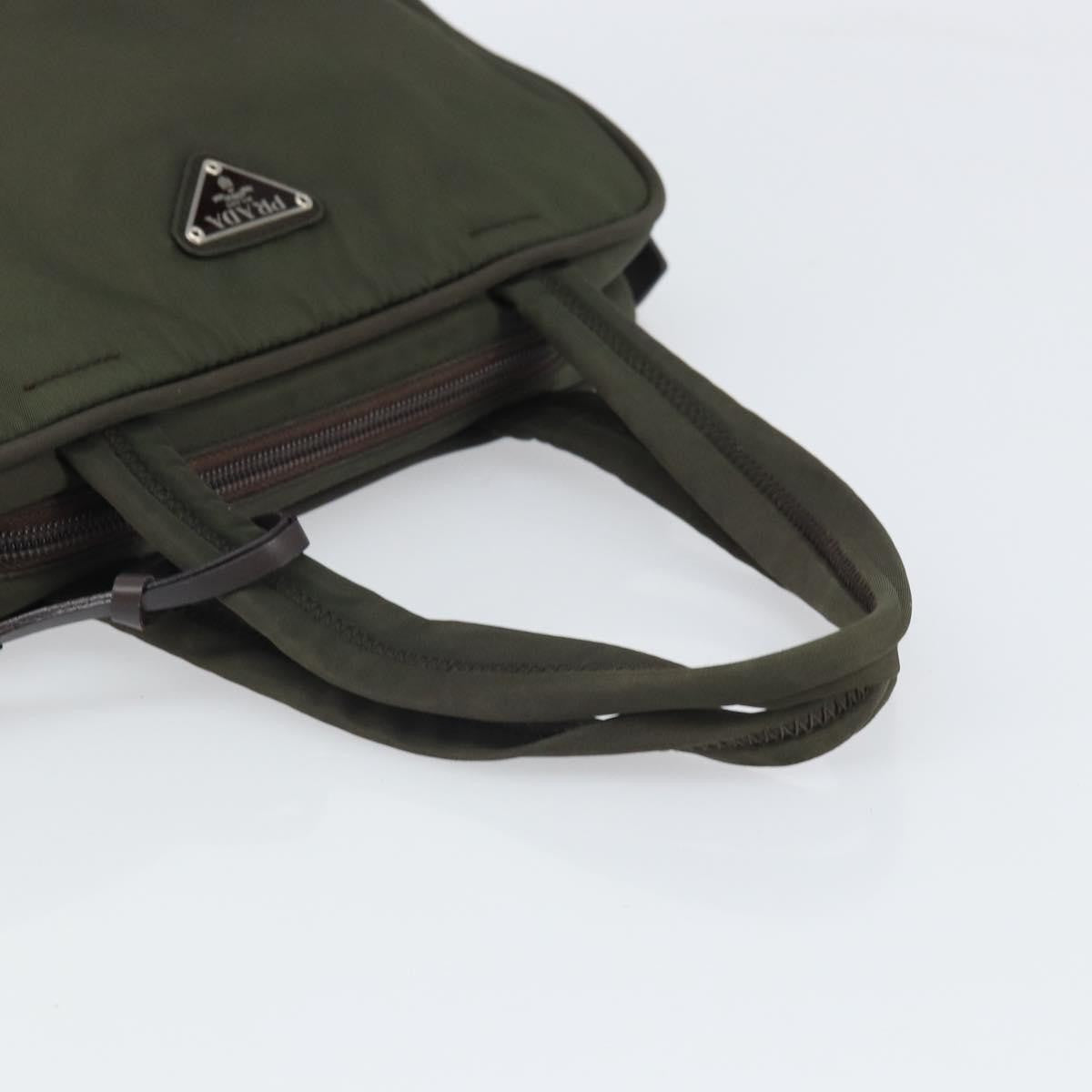 Prada Zip Around Tote Tessuto Khaki Nylon Handbag