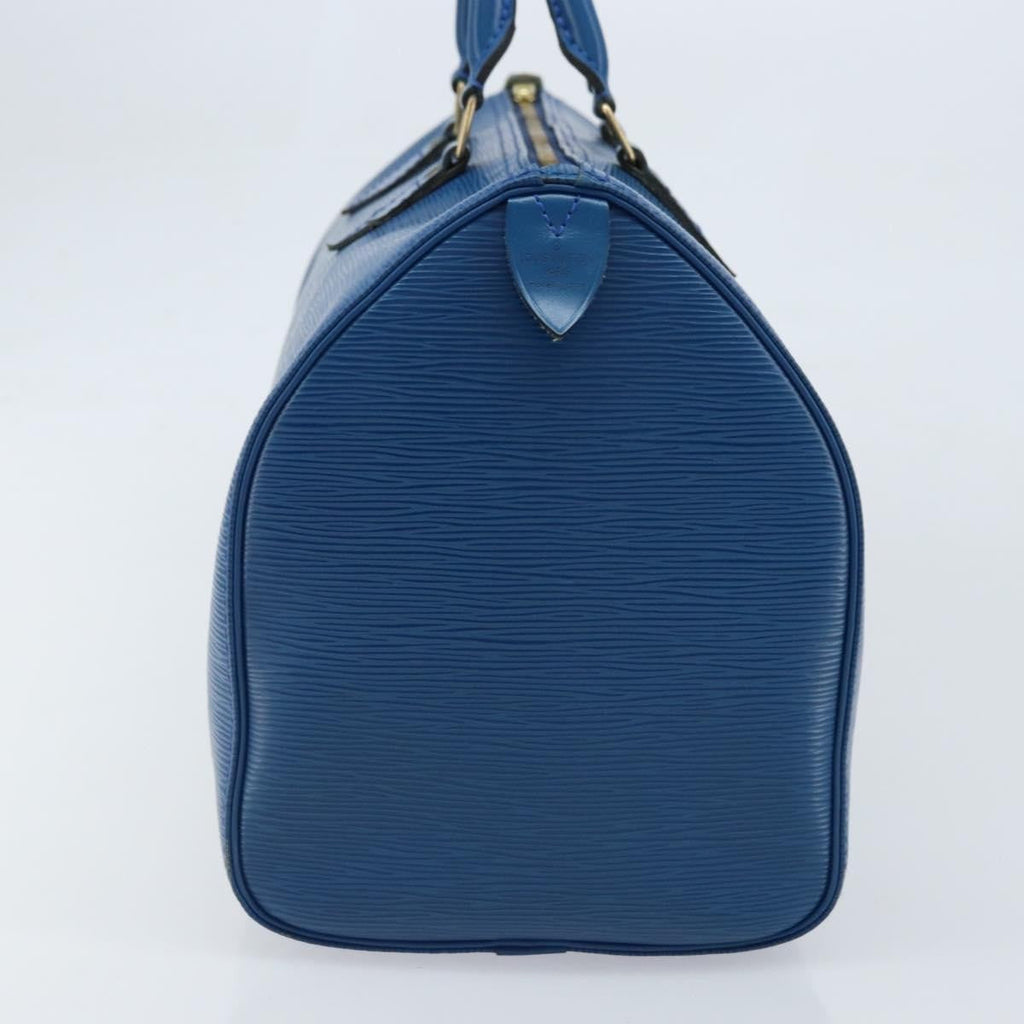 Louis Vuitton Speedy Handbag Epi Leather Blue Leather Handbag