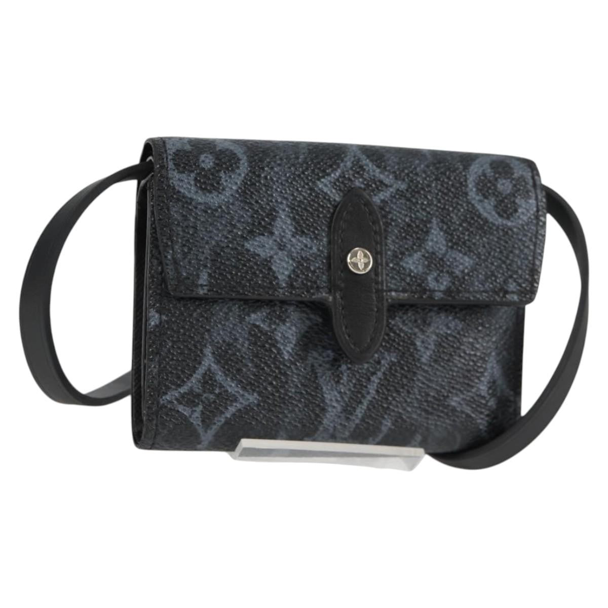 Louis Vuitton Cross Card Holder Limited Edition Monogram Pastel Noir Black Canvas Clutche & Pouche Bag