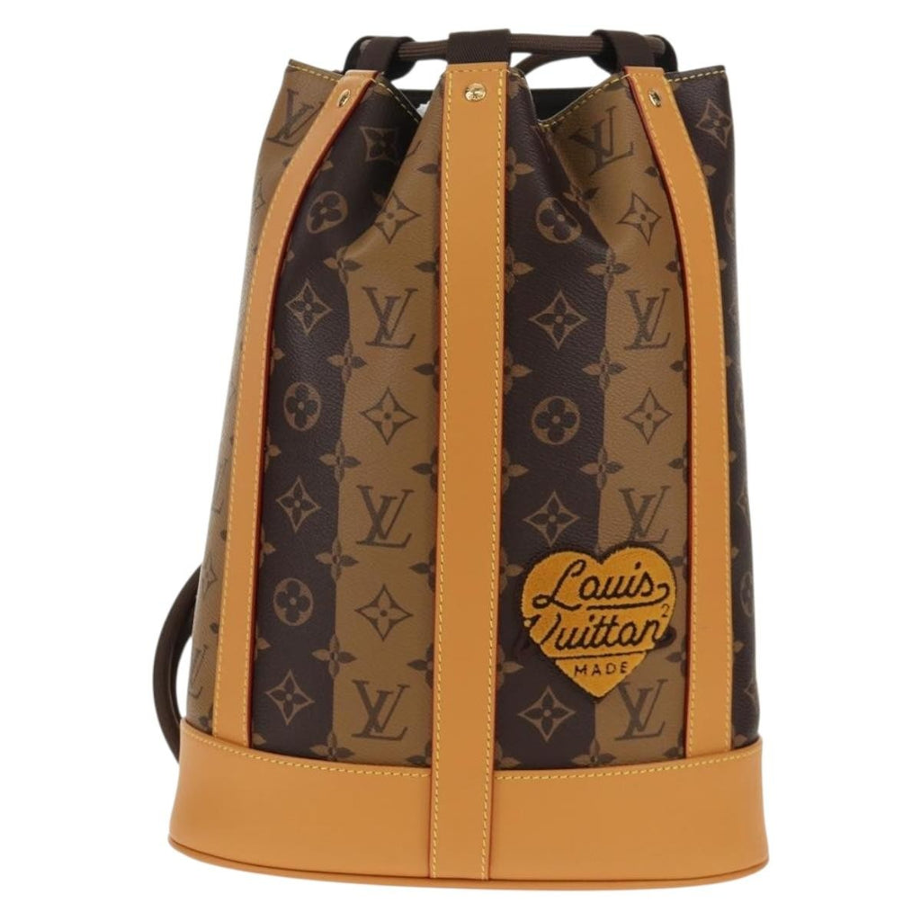 Louis Vuitton Nigo Randonnee Backpack Limited Edition Stripes Monogram Canvas Brown Canvas Shoulder Bag