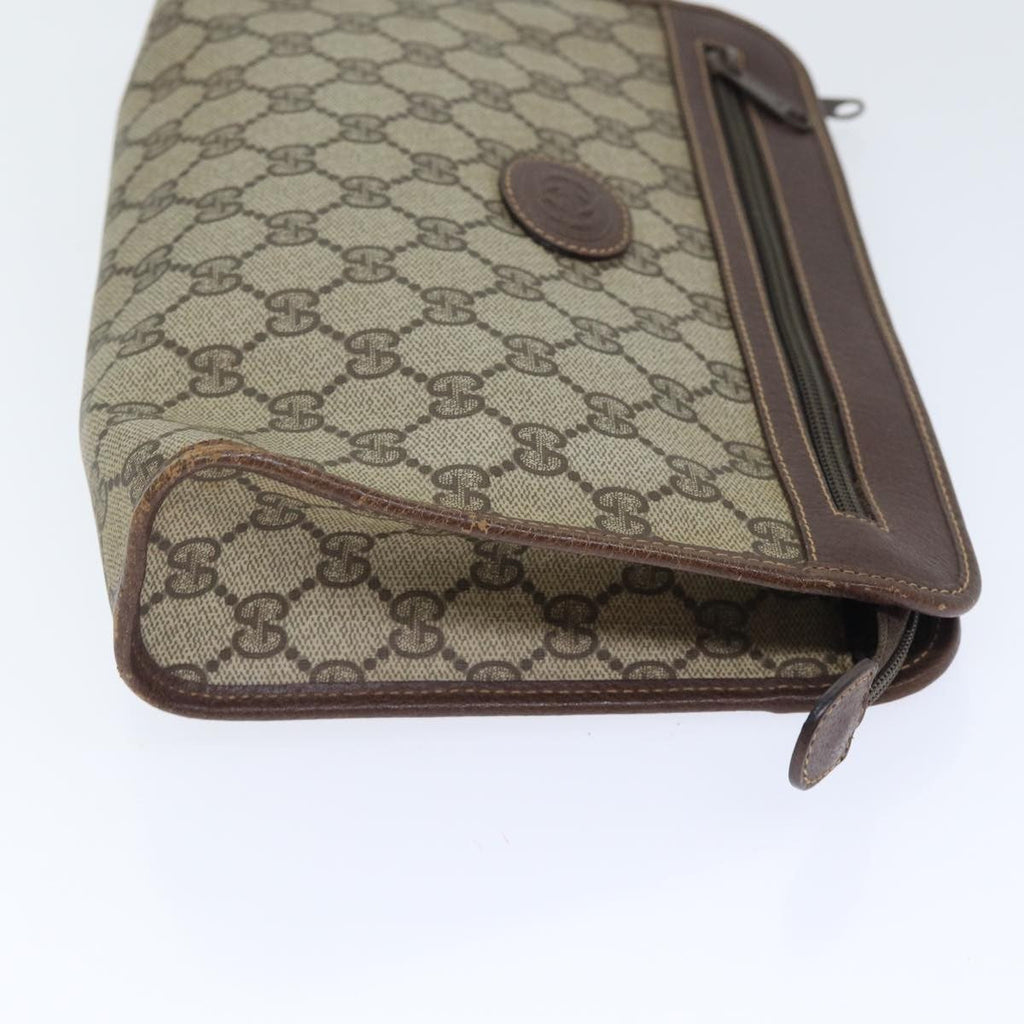 Gucci Gg Supreme Clutch Bag Pvc Beige Pvc Clutche & Pouche Bag (Pre-Owned)