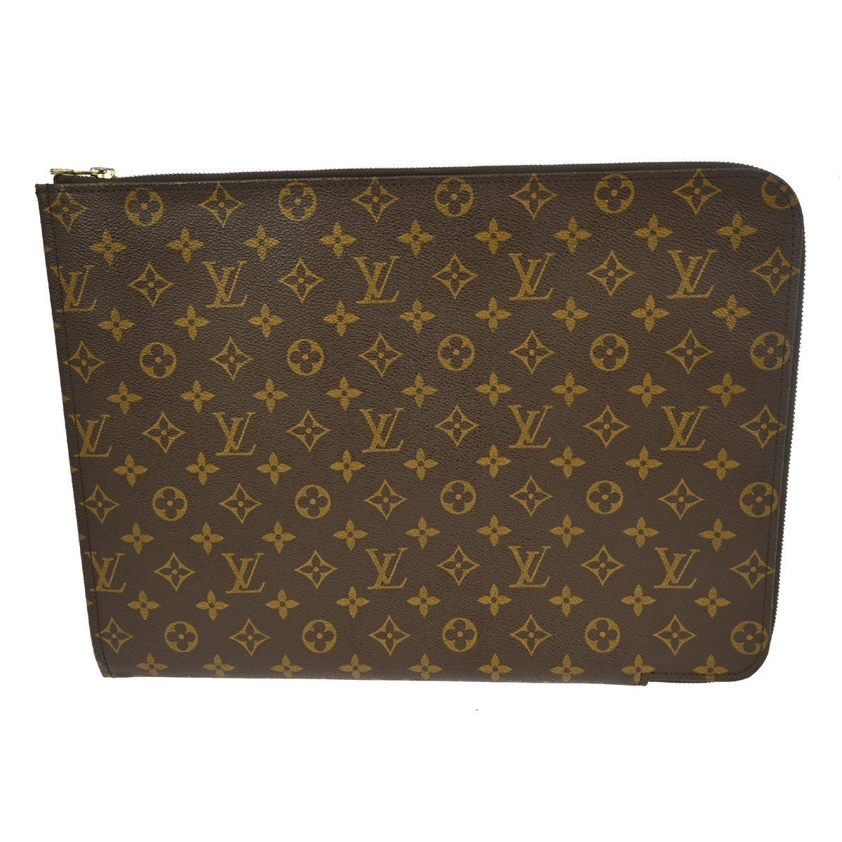 Louis Vuitton Poche Documents Monogram Canvas Brown Canvas Clutche & Pouche Bag