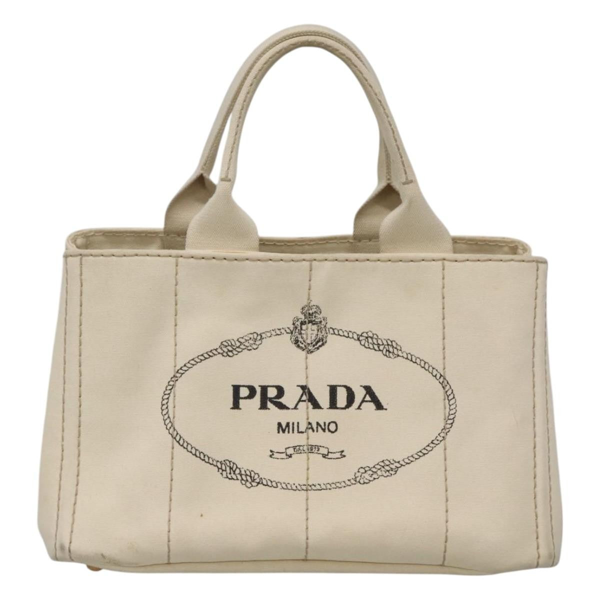 Prada Canapa Tote Canvas White Canvas Tote Bag Bag