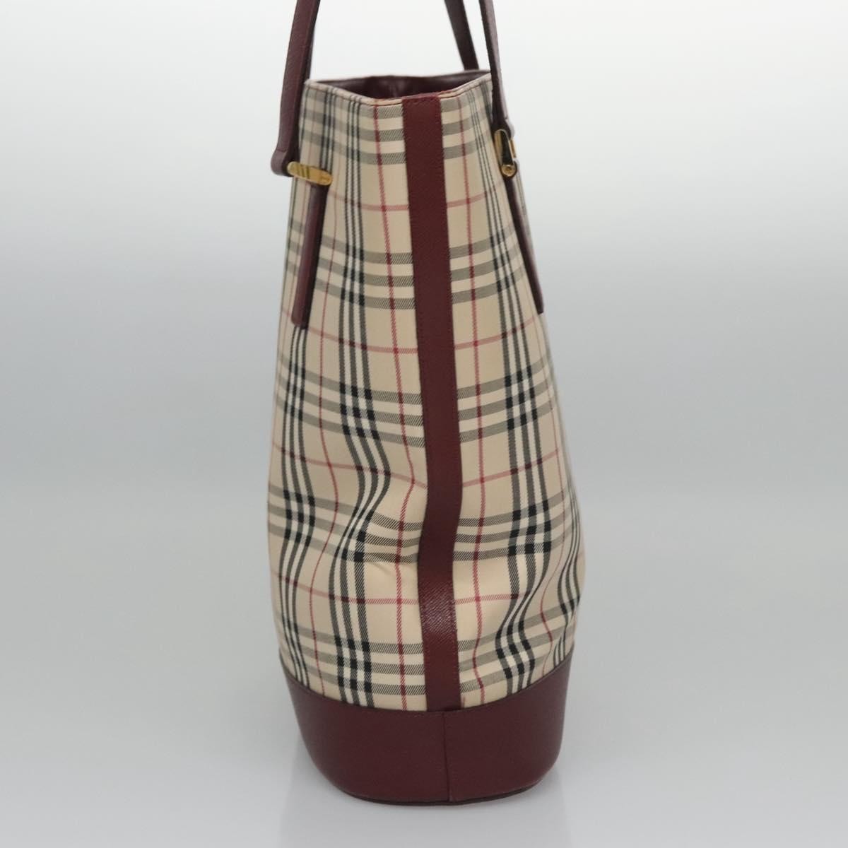 Burberry Nova Check Tote Canvas And Leather Beige Canvas Tote Bag