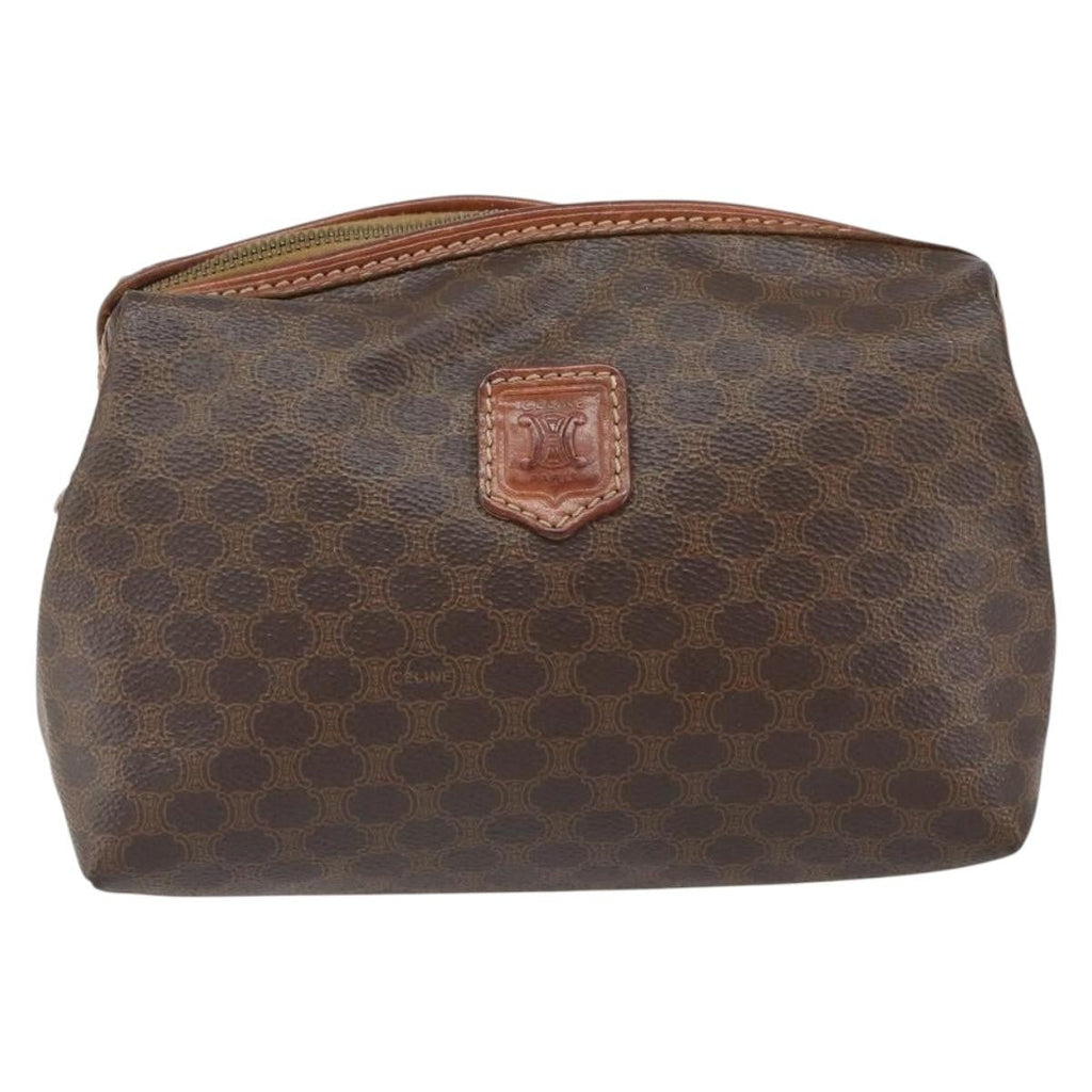 Celine Macadam Pochette Canvas And Leather Brown Canvas Clutche & Pouche Bag