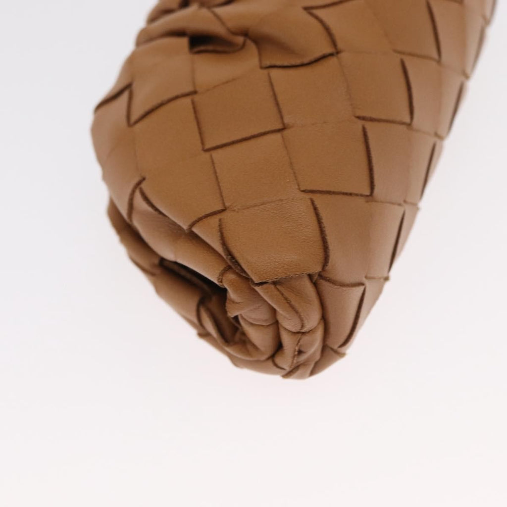 Bottega Veneta The Pouch Coin Purse Intrecciato Nappa Brown Leather Clutche & Pouche Bag