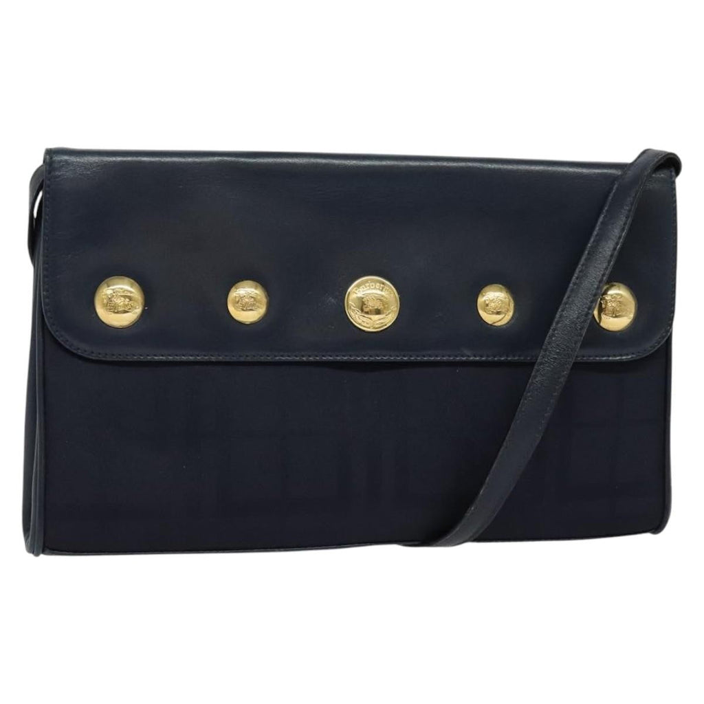 Burberry Flap Shoulder Bag Canvas Navy Canvas Shoulder Bag