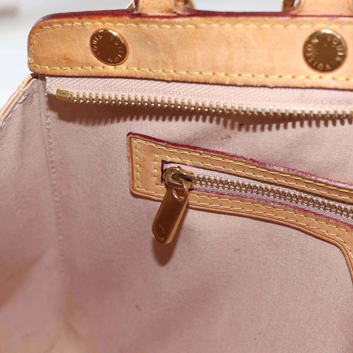 Louis Vuitton Blair Monogram Vernis Beige Patent_Leather Handbag
