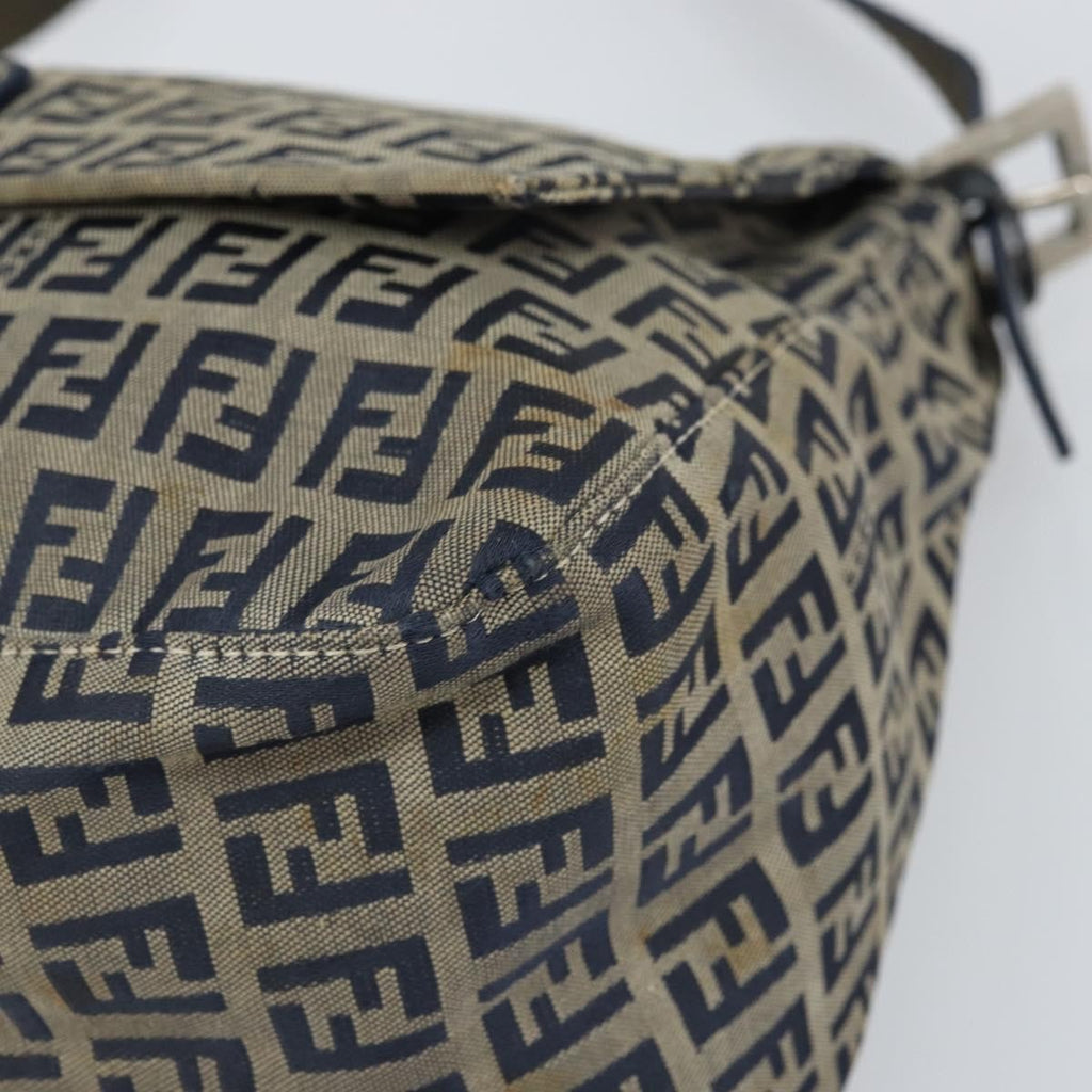 Fendi Mamma Baguette Zucchino Canvas Navy Canvas Shoulder Bag Bag