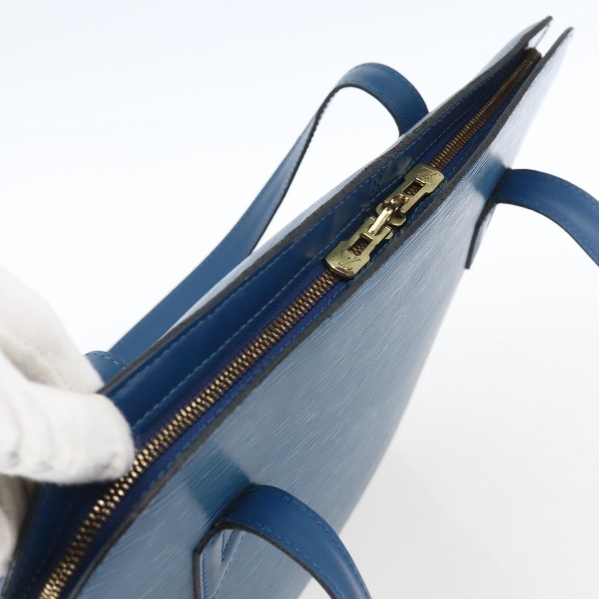 Louis Vuitton Lussac Handbag Epi Leather Blue Leather Shoulder Bag