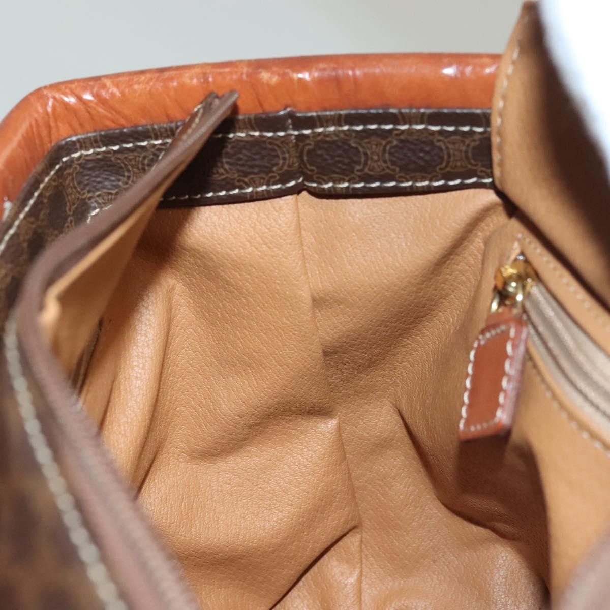 Celine Macadam Handbag Macadam With Leather Brown Canvas Handbag
