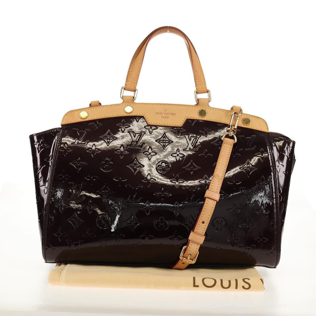 Louis Vuitton Brea Handbag Monogram Vernis Burgundy Patent_Leather Handbag