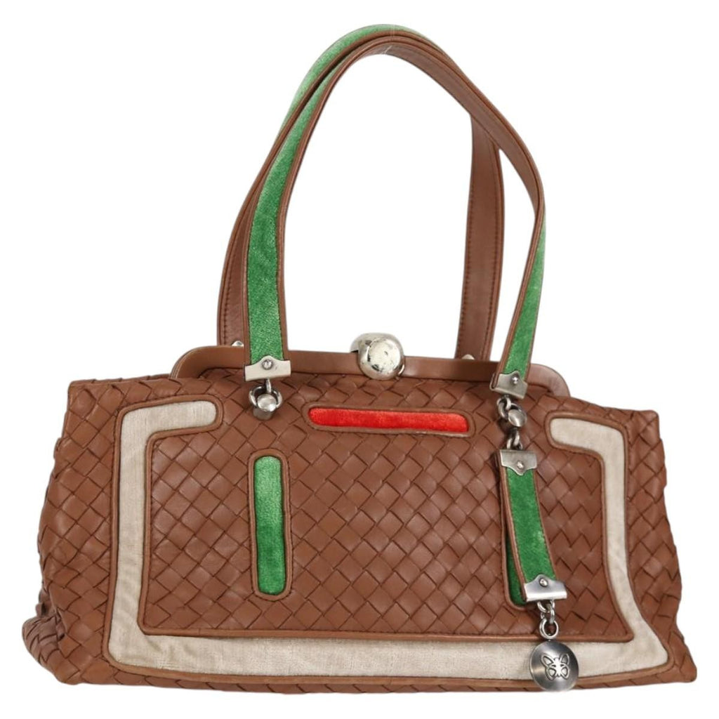 Bottega Veneta Intrecciato Leather Brown Leather Handbag
