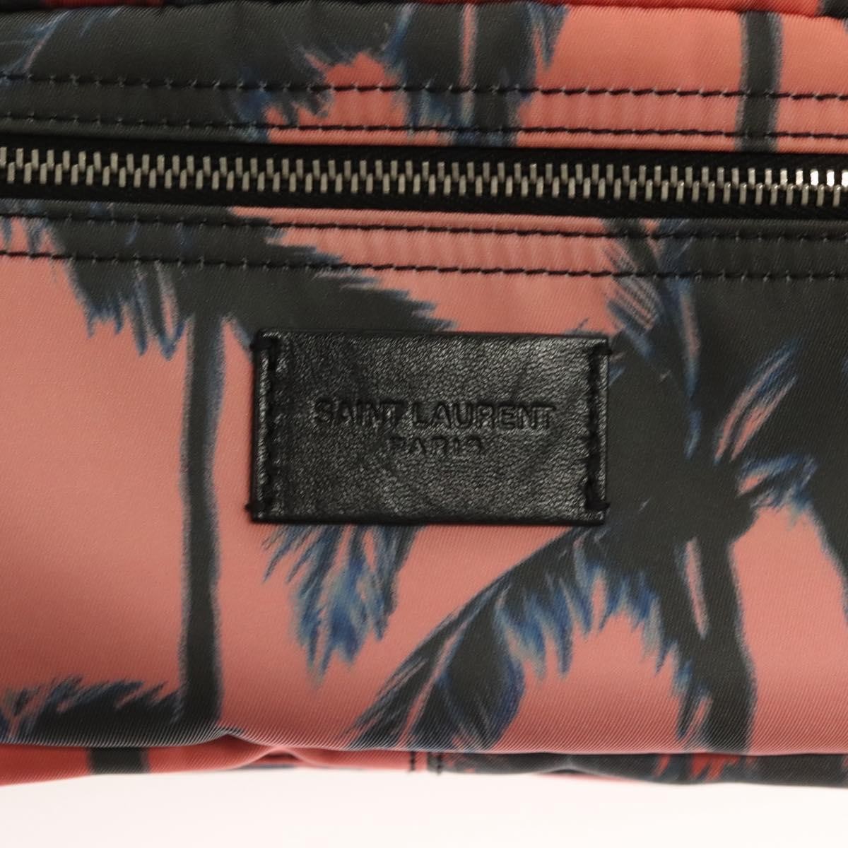 Saint Laurent Front Pocket Waist Bag Printed Nylon Pink Nylon Shoulder Bag Bag (Pre-Owned)