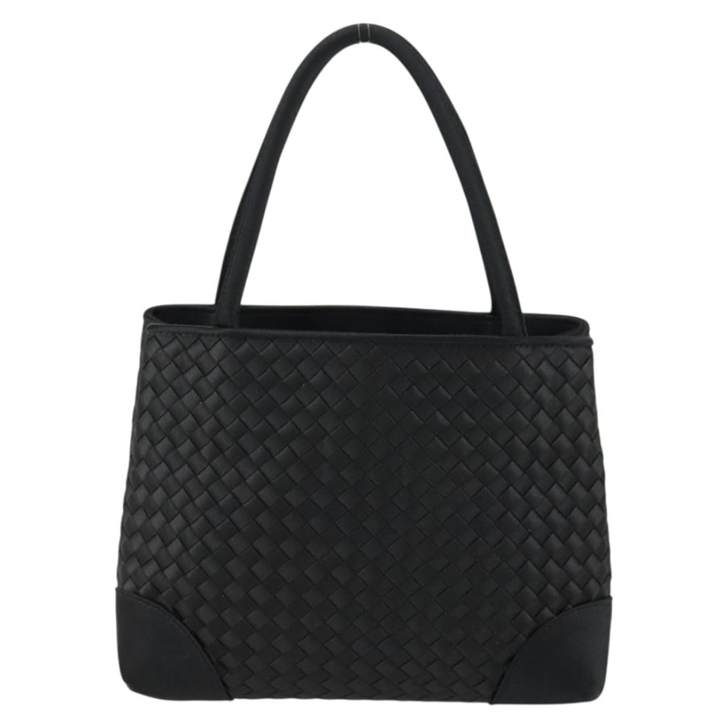Bottega Veneta Intrecciato Handbag Satin Black Satin Handbag