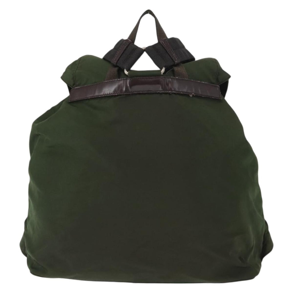 Prada Double Front Pocket Backpack Tessuto Khaki Nylon Backpack Bag