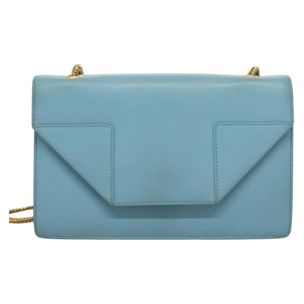 Saint Laurent Betty Bag Leather Blue Leather Shoulder Bag Bag (Pre-Owned)