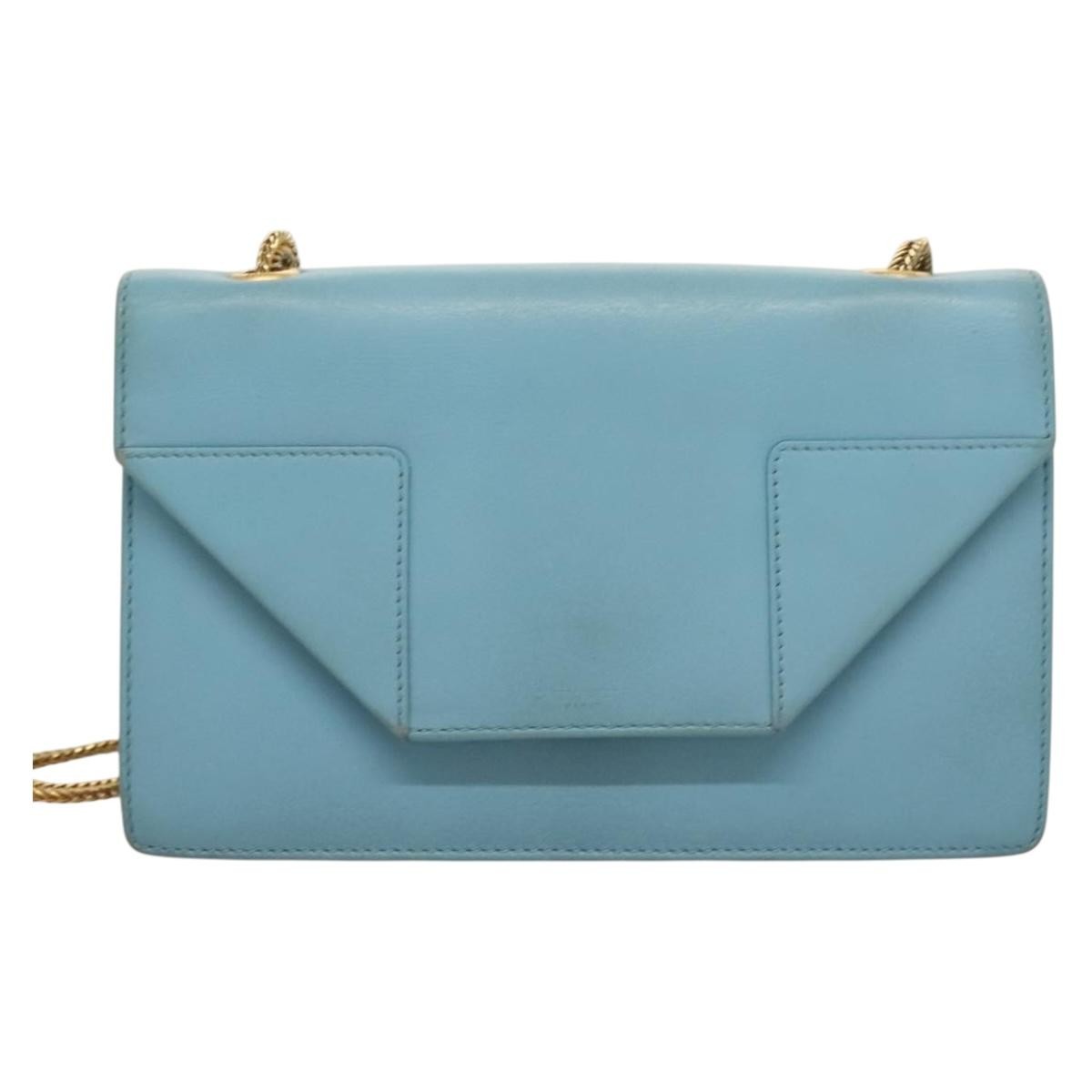 Saint Laurent Betty Bag Leather Blue Leather Shoulder Bag Bag (Pre-Owned)