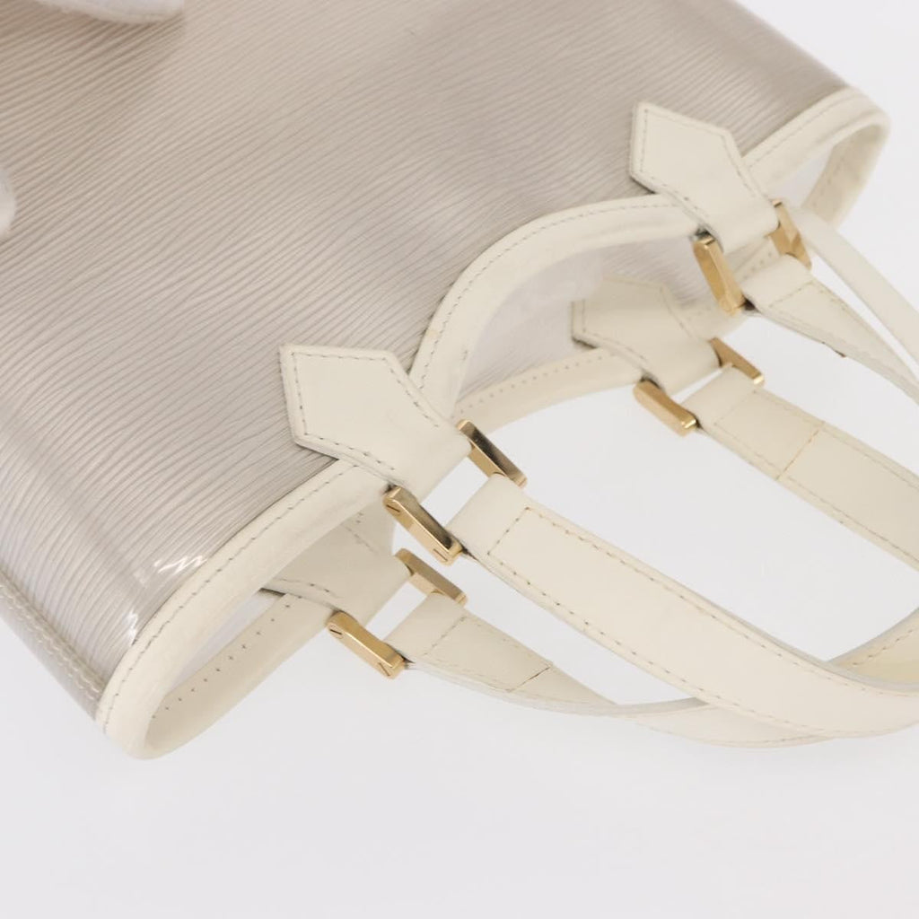 Louis Vuitton Plage Lagoon Bay Handbag Vinyl Epi Leather White Leather Handbag