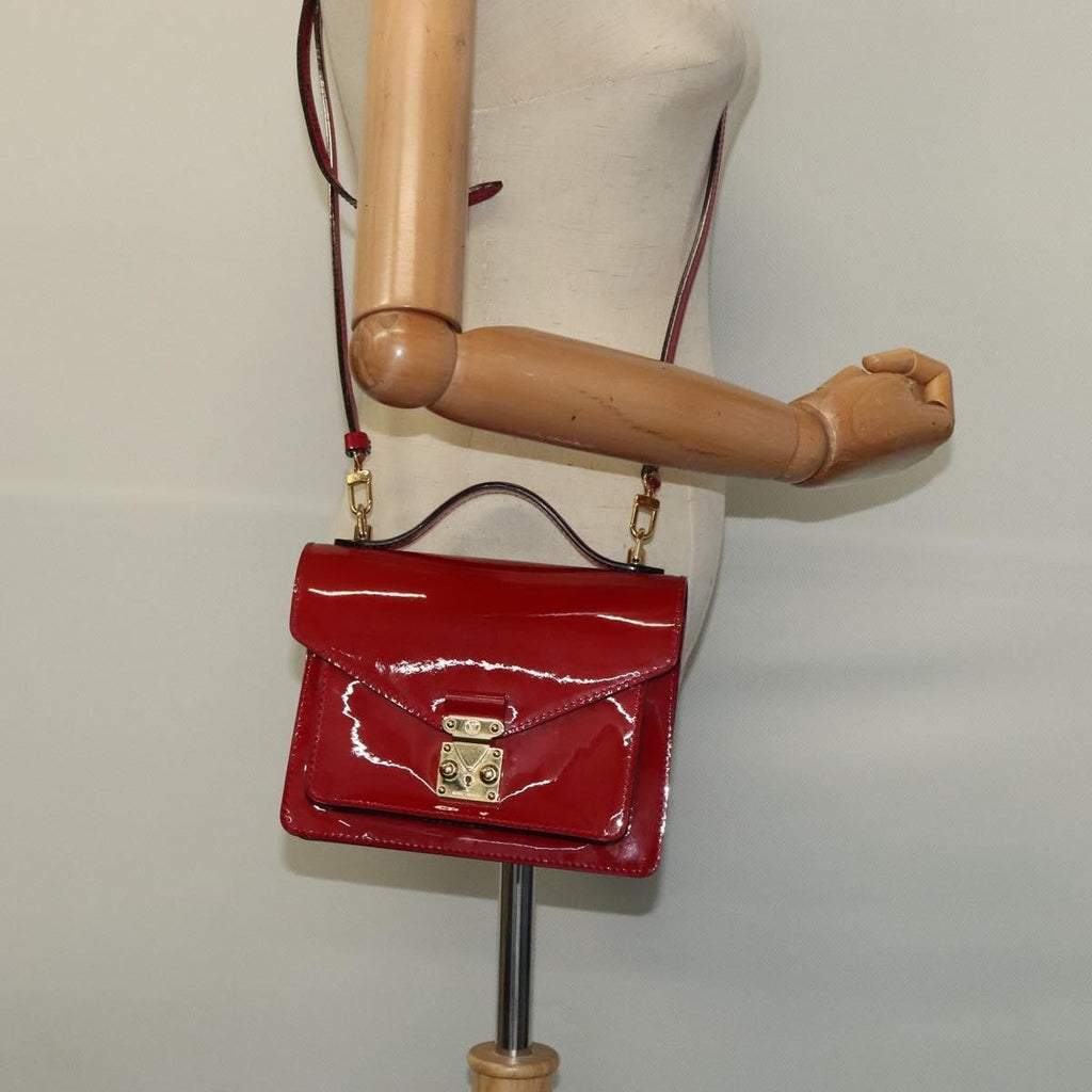 Louis Vuitton Monceau Handbag Vernis Red Patent_Leather Handbag