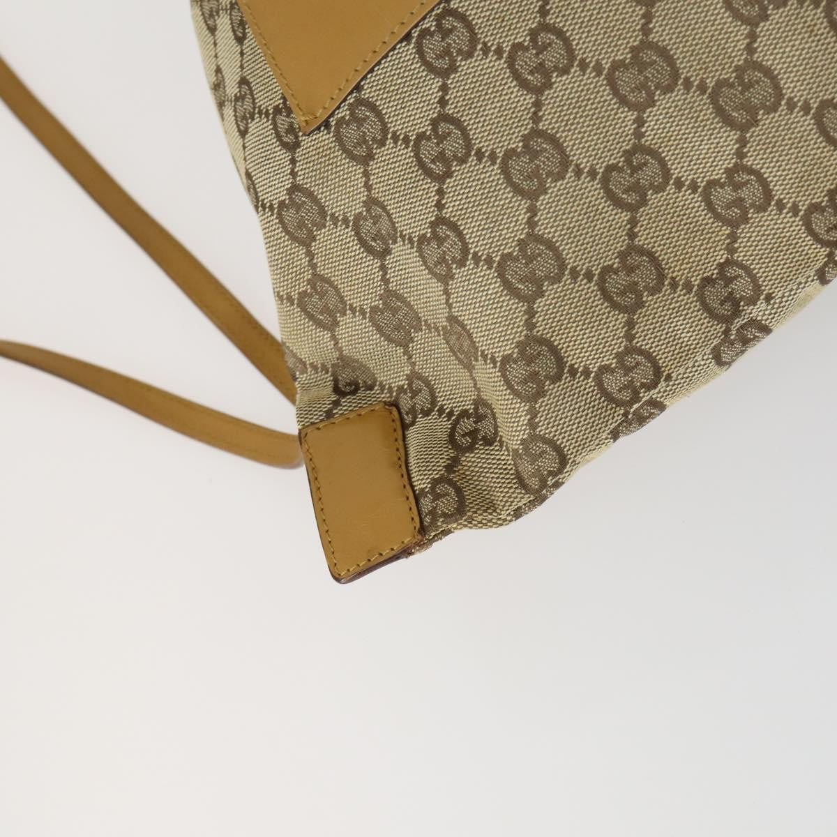 Gucci Drawstring Backpack Gg Canvas Beige Canvas Backpack Bag (Pre-Owned)